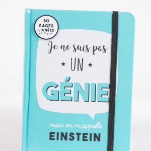 Carnet A6 à message – Je ne suis pas un génie mais on m’appelle Einstein !