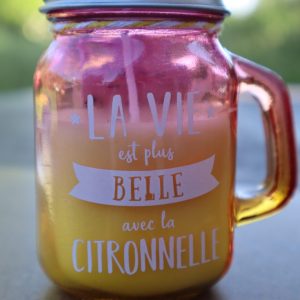 Bougie à message – la vie est plus belle avec la citronnelle ! senteur citronnelle