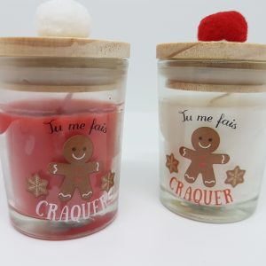 lot de 2 Bougies à message – Tu me fais craquer – senteur caramel